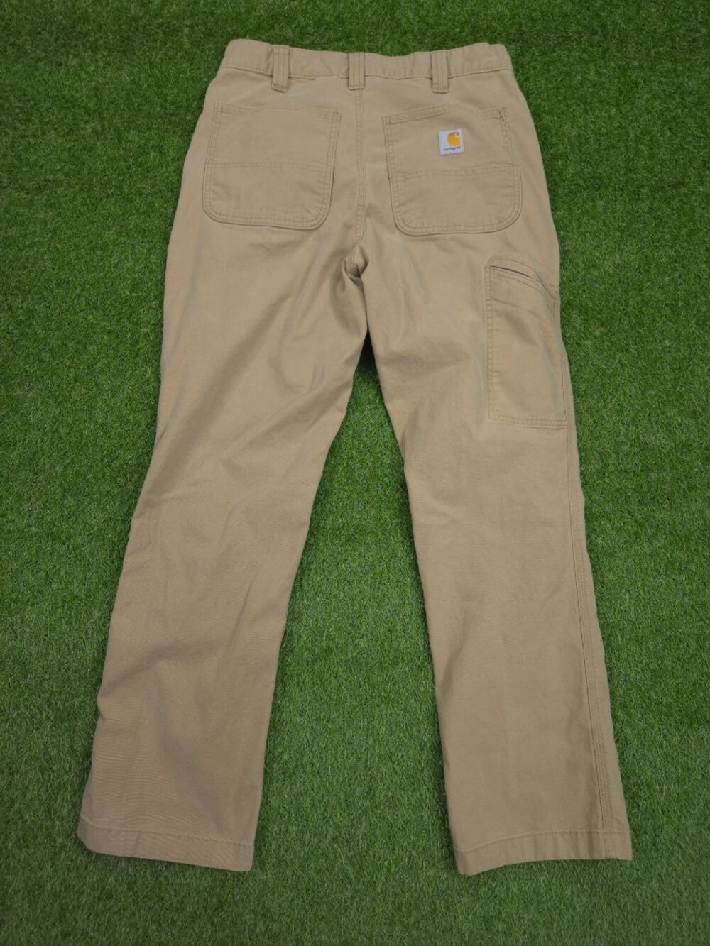 Carhartt Pants Mens 33x32 Beige Rugged Flex Relaxed Fit Canvas 5 Pocket Work